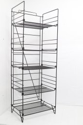 5 Tier Black Metal Storage Rack (53' H X 19' W X 15' D)