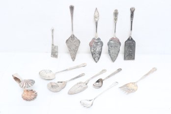 Group Of Silverplate Serving Spoons