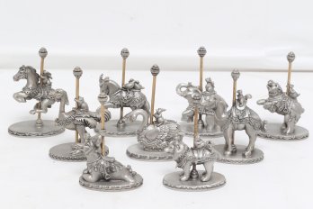 Assortment Of Vintage 1980s Hudson Fine Pewter Carousel Figures