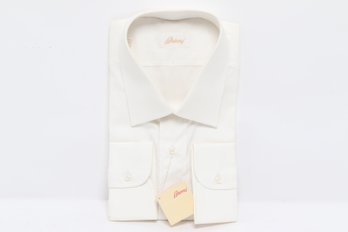 Brioni White Dress Shirt Size 44 17.5 New With Tags Luxury Menswear