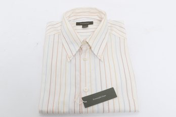 Ermenegildo Zegna Striped Dress Shirt NWT Multicolor Button Front