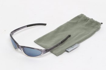 Optic Nerve Wraparound Sunglasses Blue Lenses With Soft Case
