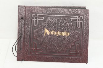 Vintage Photo Album With Black And White Photos - Lady With A Gun , Military Etc