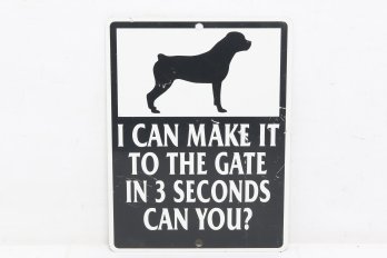 Vintage Aluminum Dog Sign