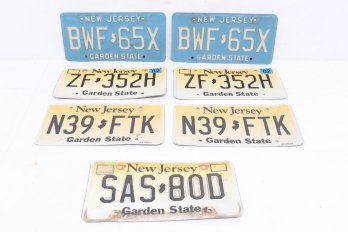 Group Of Vintage New Jersey License Plates