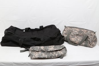 3 Military Duffle Bags - 2 In Digital Camo W/1 UTG XL Operator Bag