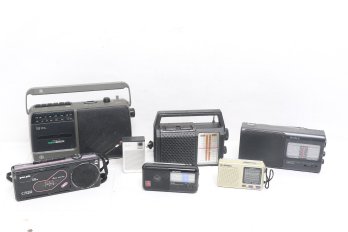 Group Of Vintage Portable Radios - Sony .etc