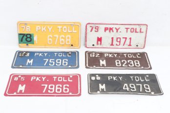 Group Of Six Connecticut Parkway Toll License Plates