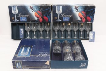 Cristal D'Arques Longchamp Crystal Stemware & Tumbler Set In Original Boxes