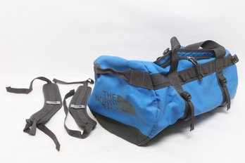 The North Face Blue Base Camp Duffel Bag With Backpack Straps