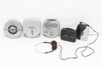 Grouping Of Portable Cd Players & Cassette Players Sony, RCA, Ect.