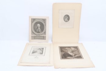 Antique Engraving Print Lot Portraits Gellert Lady Charlotte Mrs Mills