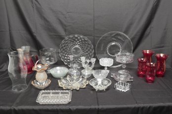 Large Group Of Vintage Glass Including Fostoria American