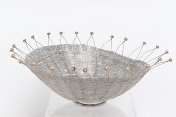 Michael Aram Medium Splash Wire Basket/bowl Hand Woven