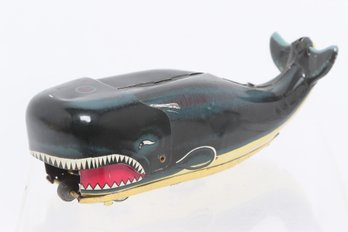 Vintage Japanese Tin Litho Wind Up Whale Toy Pat 457906 Japan