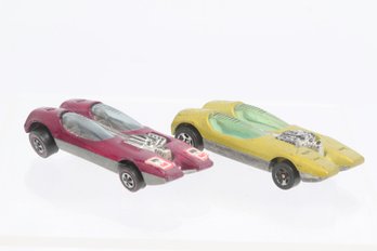 Vintage Hot Wheels Redline Twin Mill Diecast Cars Pink & Yellow Lot