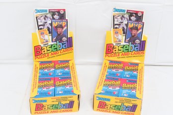 Group Of Two 1989 Donruss Baseball Puzzle And Cards Wax Boxes