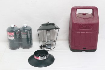 New Vintage Coleman Lantern With Two New Propane Fuel Tanks