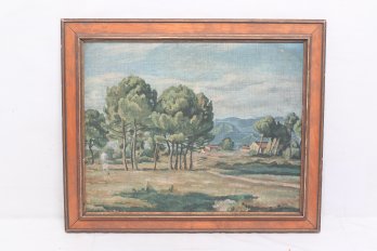 Vintage Print On Canvas Board In Paul Cezanne Style