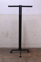 Only Commercial 2-way Heavy Duty Straight Arms Adjustable Clothes Rack With X Style Base With Wheels - Black