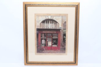 Framed Paris Caf Antoinette Print Wall Art Street Scene 28.5' X 25.5'