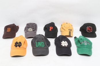Lot Of 8 Sports & College Hats ND Bruins NHL ESPN Baseball Caps