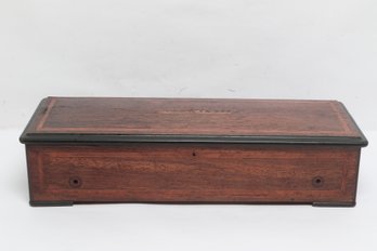 Antique 1778 Carved Wooden Music Box With Beautiful Inlay - Box Only - 26' X 9.75' X 6.25'