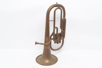 : Vintage Brass Cornet Or Flugelhorn 3 Valve Horn Untested