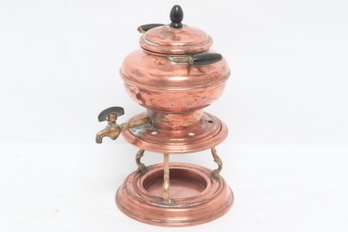 Vintage Copper Samovar Tea Urn W/ Spigot & Stand Decorative