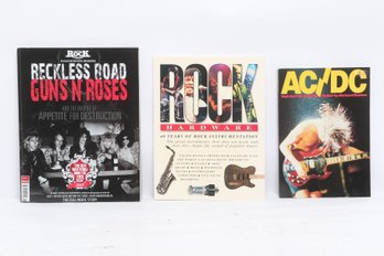 Rock Music Book Lot AC/DC Guns N Roses Rock Hardware Guitar