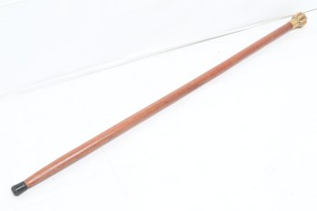 Vintage Walking Stick With Heavy Decorative Brass Handle