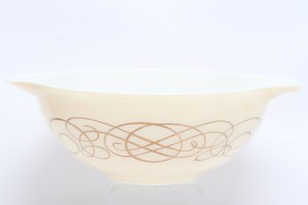 Vintage Pyrex Tan Scroll Pattern Mixing Bowl Cinderella Style