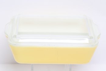 Vintage Pyrex Yellow Refrigerator Dish W Lid Rectangular Storage