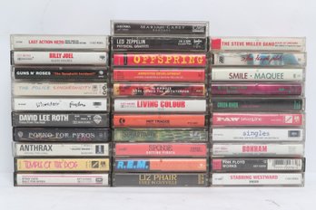 Large Lot Rock Cassette Tapes Led Zeppelin Billy Joel REM Pink Floyd