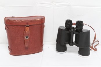 Vintage Pair Of Gramercy Deluxe 7 X 50 Binoculars With A Coated Lens In Leather Case