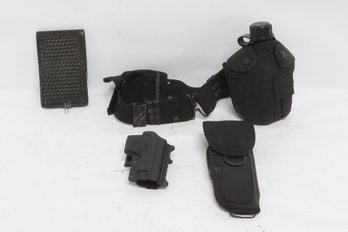Mixed Lot Police Duty Gear Holster Belt Canteen Norwalk Police Holder