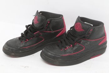 Nike Air Jordan 2 Retro Black Red Mens Size 9.5 Sneakers