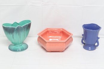 Lot Of Three Vintage US Pottery - Weller , Haeger And Royal Haeger