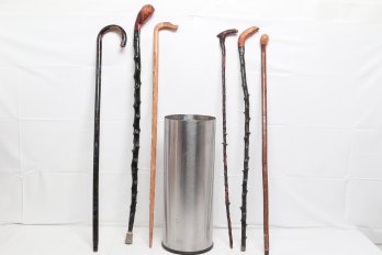 Group Of Vintage Wood Walking Sticks