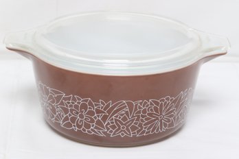 Vintage Pyrex Woodland Brown Casserole Dish With Lid