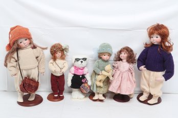 Group Of Porcelain Designer Collectible Dolls