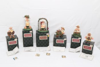 Group Of Christmas Collectible Figures With Boxes And Certificates