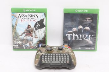 Xbox One Games Assassins Creed IV & Thief W/ Camo Chatpad Controller