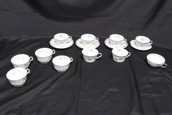 Group Of Antique French Limoges Cups And Saucers