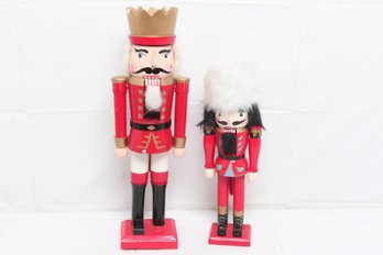 Two Wood Decorative Nutcrackers