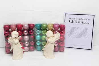 Christmas Ornaments And Porcelain Angels