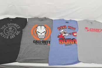 Super Mario ,stark Industries, Call Of Duty, The Goonies Four Collectible T-shirts  Size L