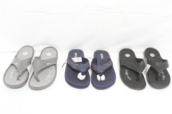 Three Pairs Of Men's Flip-flops - New With Tags Size 11,12 And 13