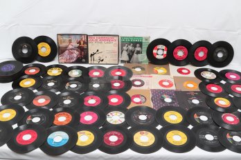 Collection Of 45 RPM Vinyl Records
