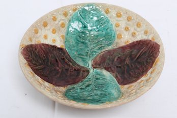 Antique Majolica Leaf Dish